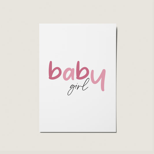 Minimal New Baby Girl, New Born Card