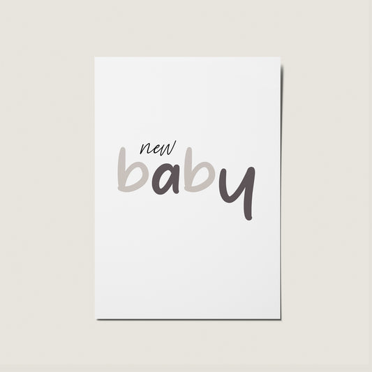 Minimal New Baby, New Born Card