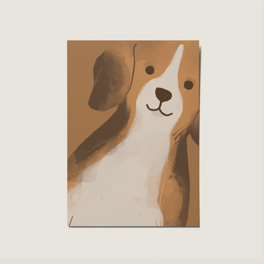 Illustrated Dog Face Cute No Occasion Card