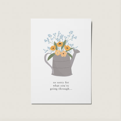 I'm Sorry Floral Illustrated Card