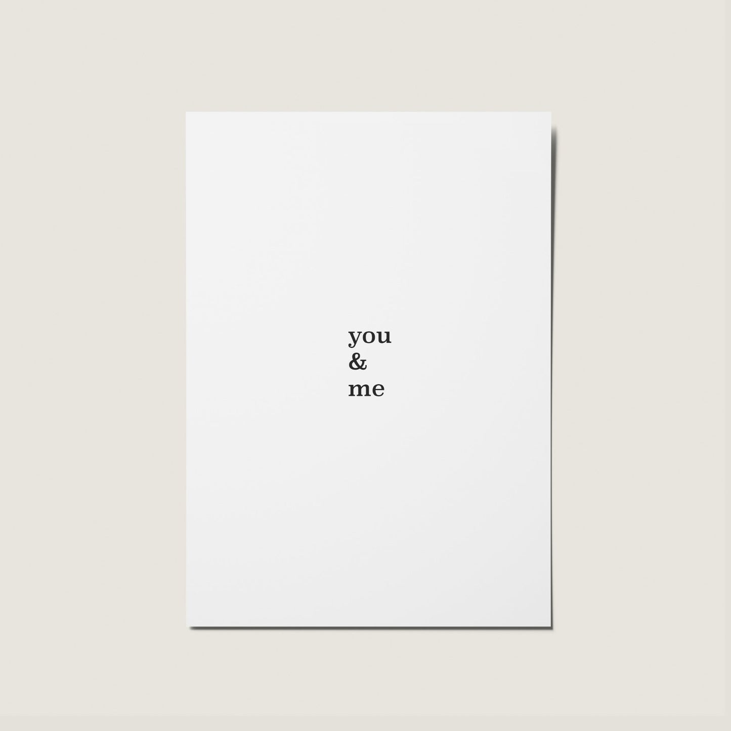 You & Me Minimal Card