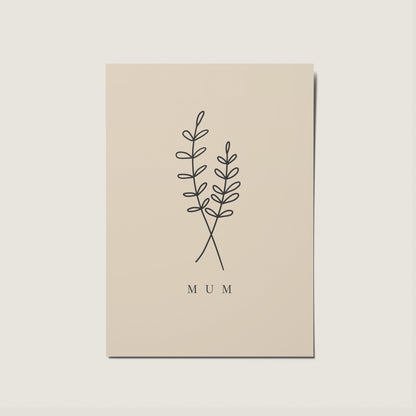 Mum Botanical No Occasion Card