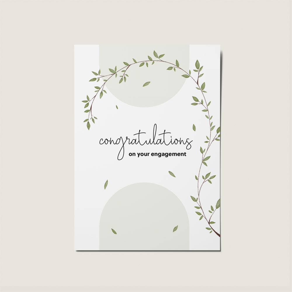 Congratulations On Your Engagement Minimal Floral Card