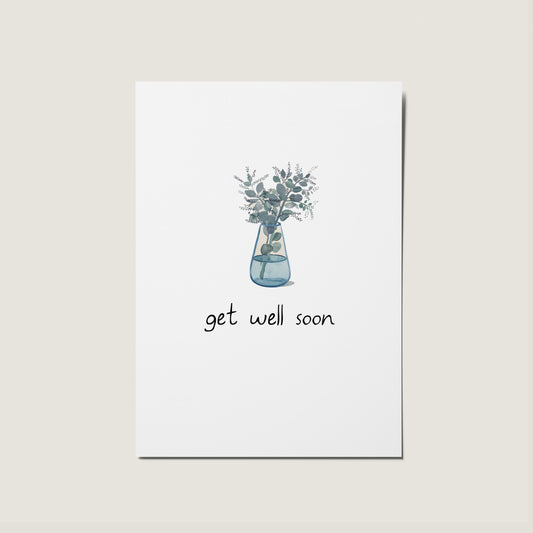 Get Well Soon Minimal Vase Card